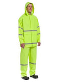 Blue Mountain Unisex Polyester Hi Vis Green Rainsuit Jacket and Bib Set, Medium