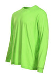Blue Mountain YMK-1072 Men's Crew Neck Long-Sleeve T-Shirt, Neon Green, M