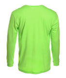 Blue Mountain YMK-1072 Men's Crew Neck Long-Sleeve T-Shirt, Neon Green, M