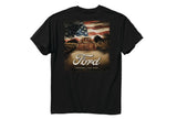 Buck Wear 8852 Ford Freedom Lives Here Men's T-Shirt, Black - Large