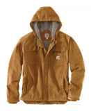 Carhartt 103826-BRN Washed Duck Bartlett Men's Hooded Jacket, Brown - 2 XL