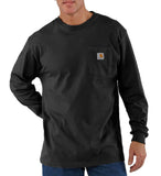 Carhartt K126 Men's Loose Fit Long-Sleeve Workwear Pocket T-Shirt, Black, 4XL