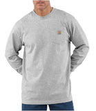 Carhartt K126HTG Men's Long-Sleeve Workwear Pocket T-Shirt, Heather Grey, 4XL