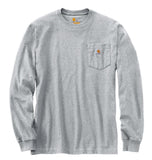 Carhartt K126HTG Men's Long-Sleeve Workwear Pocket T-Shirt, Heather Grey, 4XL