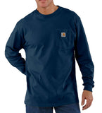 Carhartt K126HTG Men's Long-Sleeve Workwear Pocket T-Shirt, Navy, 3XL