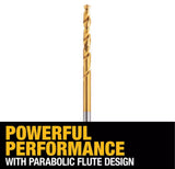 DeWALT DW1310 G 5/32 in. 135 Split Point Tip Titanium Drill Bit