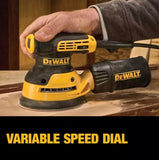 Dewalt DWE6423 5 in. Variable Speed Random Orbit Sander Kit with Hook & Loop Pad