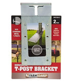 FARMGARD 889193A-2 Galvanized Steel Horizontal T-Post Bracket, 2-Pack
