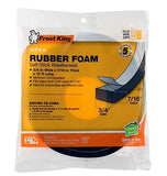Frost King R734H Rubber Foam Self-Stick Weather Seal Black 7/16" x 3/4" x 10 ft.
