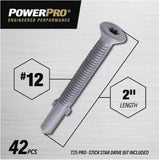 Hillman 116148 Power Pro Star-Drive Sheet Metal Screws, #12-24x2", 42-Pk