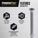 Hillman 116148 Power Pro Star-Drive Sheet Metal Screws, #12-24x2", 42-Pk