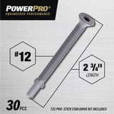Hillman 116149 Power Pro Star-Drive Sheet Metal Screws, #12 x 2-3/4 in., 30-Pk