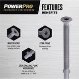 Hillman 116150 Power Pro Star-Drive Sheet Metal Screws, #10 x 1-7/16 in., 68-Pk