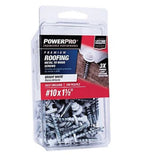 Hillman 117961 Power Pro Premium Exterior Metal Polebarn Screw White 10 x 1-1/2"