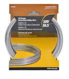 Hillman 122339 Solid Wire, #12 x 100 ft., Galvanized, 150lb Max Weight Capacity