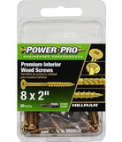 Hillman 42470 Power Pro Premium Interior Wood Screws #8 x 2", 50-Pack