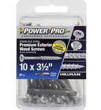 Hillman 42500 Power Pro Premium Stainless Steel Wood Screw #10 x 3-1/2", 20-Pack