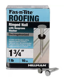Hillman Galvanized Roofing Nail with Neoprene Washers 1-3/4 in. 10 Gauge, 1 lb.
