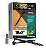 Hillman 48837 Deck Plus Flat Head Black Deck Screws #10 x 3", 1-lb, 62-Pack