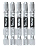 Makita E-00929 Impact XPS #3 Phillips 2 in. Power Bits - 5 pcs.