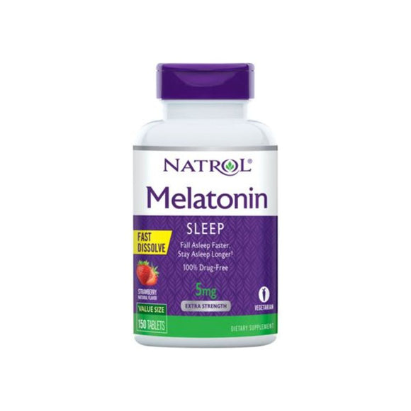 Melatonin Fast Dissolve - Strawberry - 5 MG (150 Tablets)
