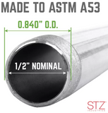 STZ 306 12X24 Nipple Black 1/2X24, 306 12X24