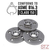 STZ 310 F-12-2 Black Malleable Iron Floor Flange, 1/2-Inch, 2-Pack