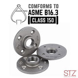 STZ 310 F-34 Malleable Iron Black Floor Flange, 3/4 in. x 3-1/2 in.