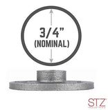 STZ 310 F-34 Malleable Iron Black Floor Flange, 3/4 in. x 3-1/2 in.
