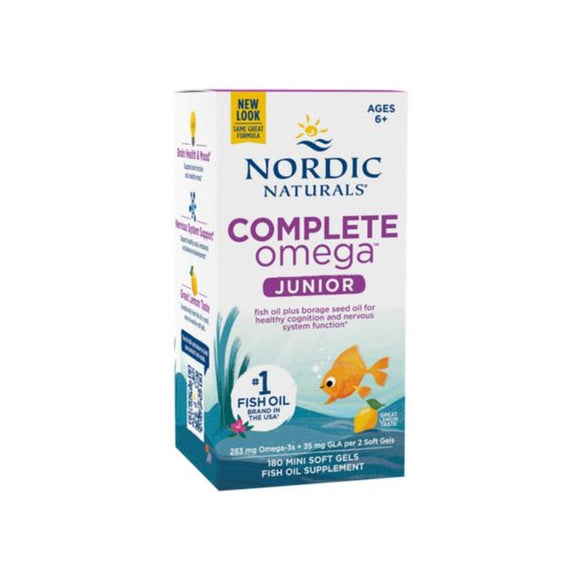 Complete Omega Junior - 283 MG Omega-3s + 35 MG GLA - Lemon (180 Mini Softgels)