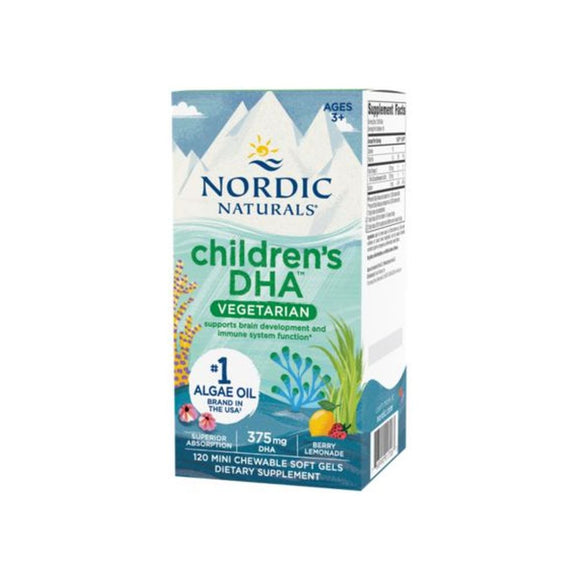 Childrens DHA - 375 MG Omega-3s - Berry Lemonade (120 Mini Vegetarian Softgels)