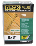Hillman 48413 Deck Plus Exterior Tan Ceramic Steel Screws 8 x 2 in. - 1 lb.