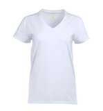 Blue Mountain YKL-9072 Women's Short Sleeve V-Neck T-Shirt Bright White Small