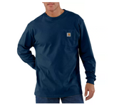 Carhartt K126HTG Men's Long-Sleeve Workwear Pocket T-Shirt, Navy, 3XL