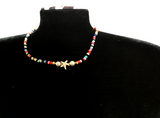 Sirenka Handmade - Starfish Beaded Necklace, Rainbow Beach Choker, Summer Pearl Jewelry for Women, Boho Coastal Aesthetic Accessories
