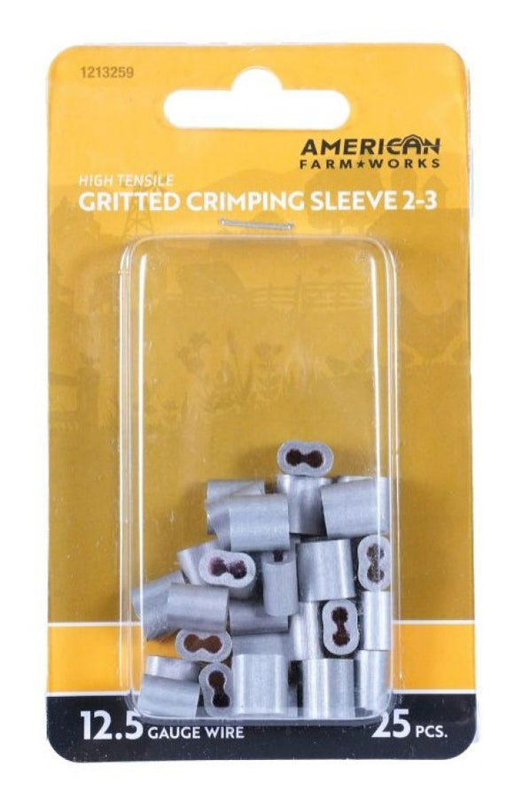 American FarmWorks HTCS23-AFW 2-3 Gritted Crimping Sleeves for Gauge Wire 25pack