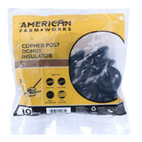 American FarmWorks ICDB-AFW High Strain Corner and End Donut Insulators Black 10-Pack