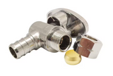 1/2 in. PEX Barb x 3/8 in. Compression Brass Quarter-Turn Angle Stop Valve Jar, Chrome-Plated Pro Pack (20-Pack)
