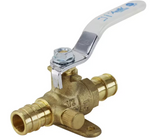 1/2 in. Brass PEX-A Barb Ball Valve with Drain and Mounting Pad