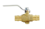 3/4 in. Brass PEX-A Barb Ball Valve with Drain and Mounting Pad