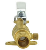 3/4 in. Brass PEX-A Barb Ball Valve with Drain and Mounting Pad
