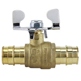 3/4 in. Brass PEX-A Barb Ball Valve with Tee Handle