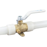 3/4 in. Brass PEX-A Barb Ball Valve with Drain and Mounting Pad