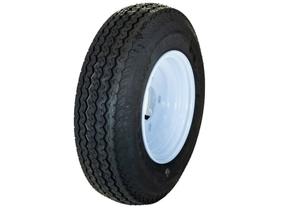 Hi-Run ASB1046 Trailer Tire, 4.80-8, 5-Hole White Spoke Wheel, Load Range B 4PR