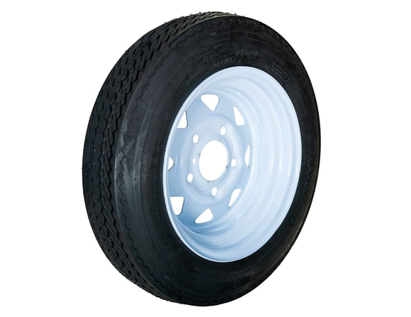 Hi-Run ASB1053 Trailer Tire, 4.80-12, 5-Hole White Spoke Wheel, Load Range B 4PR