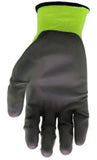 Boss B31211-L5P Flat Nitrile Grip Gloves Hi-Vis Green Large, 5-Pack