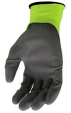 Boss B31211-L5P Flat Nitrile Grip Gloves Hi-Vis Green Large, 5-Pack