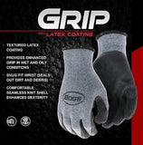 Boss B32041-L Unisex Textured Latex Grip Dip Gloves, Gray, Large, 1 Pair