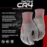 Boss B33111-L Unisex ANSI A4 Rate Tactile CR4 Cut Gloves, Gray, Large, 1 Pair