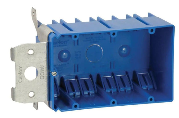 Carlon B349ADJ PVC Adjustable Electrical Box 3-Gang 49 cu. in. Blue